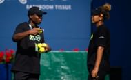 Naomi Osaka and her father at the National Bank Open in Toronto - Day 2 - Source: Getty